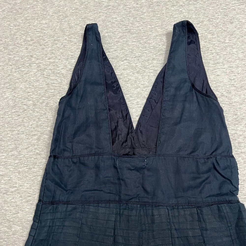 Solitaire LA Dress Womans Small Sleeveless Pleated Navy Blue Fit Flare Lined - Picture 7 of 16